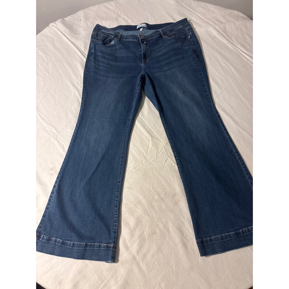 Lane Bryant Flare Jeans Women 22 Blue Flex Magic Waistband Mid-Rise